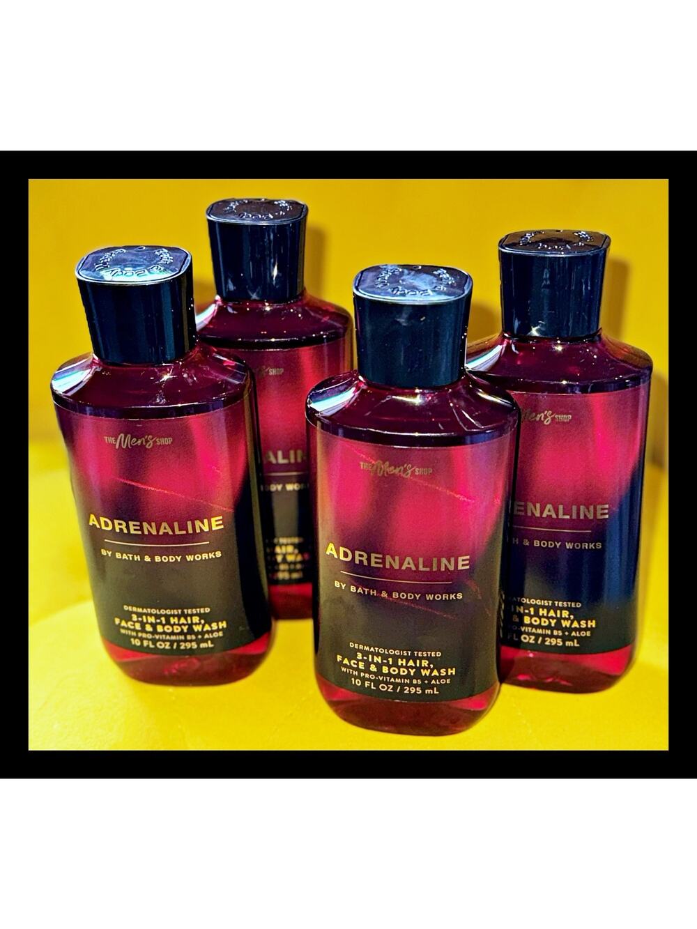 Bath & Body Works 10 oz Adrenaline Men's 3-in-1 Hair Face Body Wash Gel x4